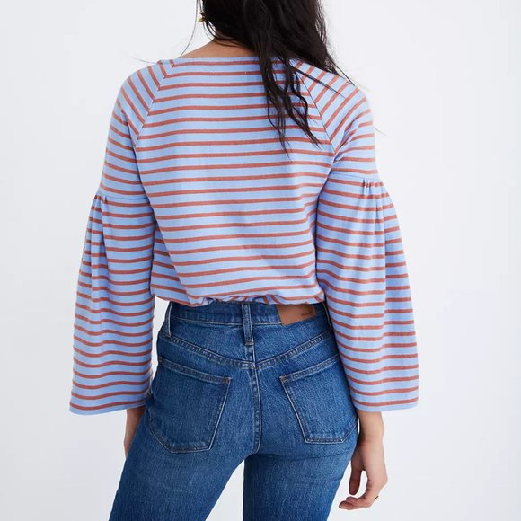 Madewell Shirred-Sleeve Sailor Top Size XS/S - Picture 3 of 6
